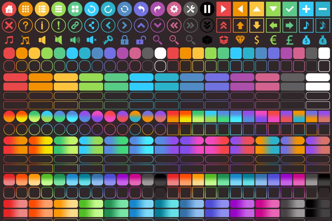 6000+ Flat Buttons Icons Pack📱