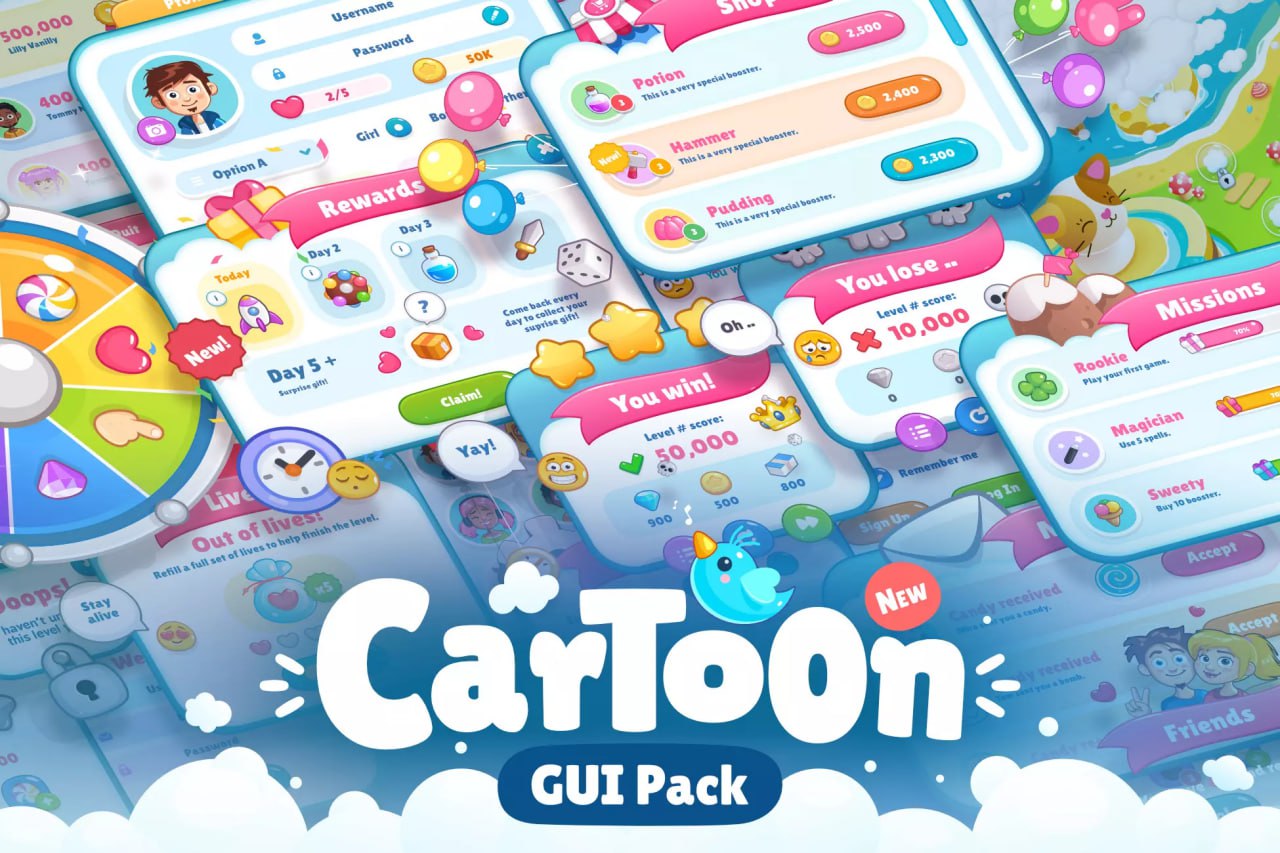 Cartoon GUI Pack📱