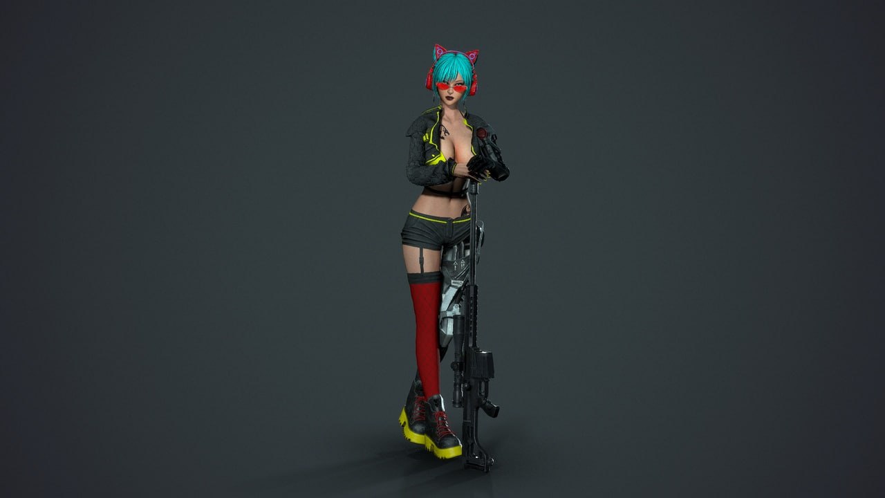 Cyberpunk Sniper Girl📱