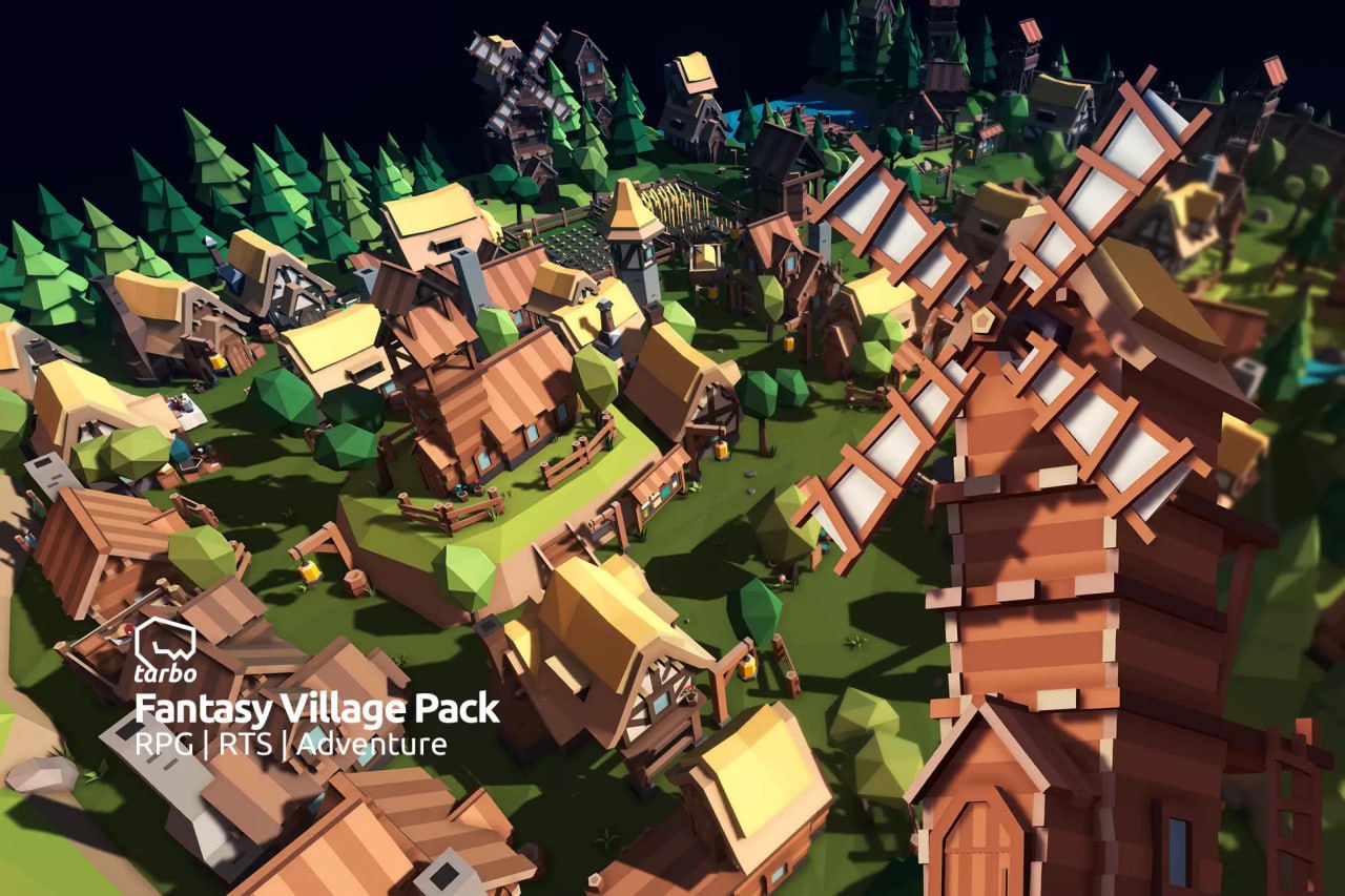 Fantasy Village Pack - Low Poly 3D Art📱
