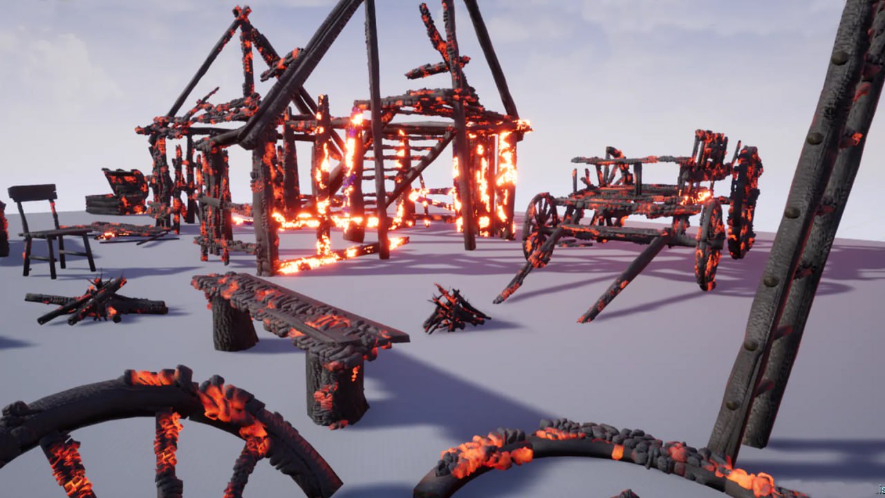 House Burning Wood 26 Customizable Fire Pack II City Burning📱