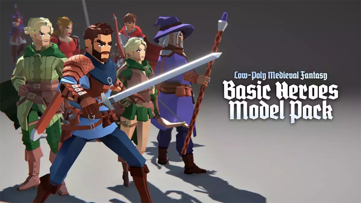 Low-Poly Medieval Fantasy Heroes - Basic Pack📱