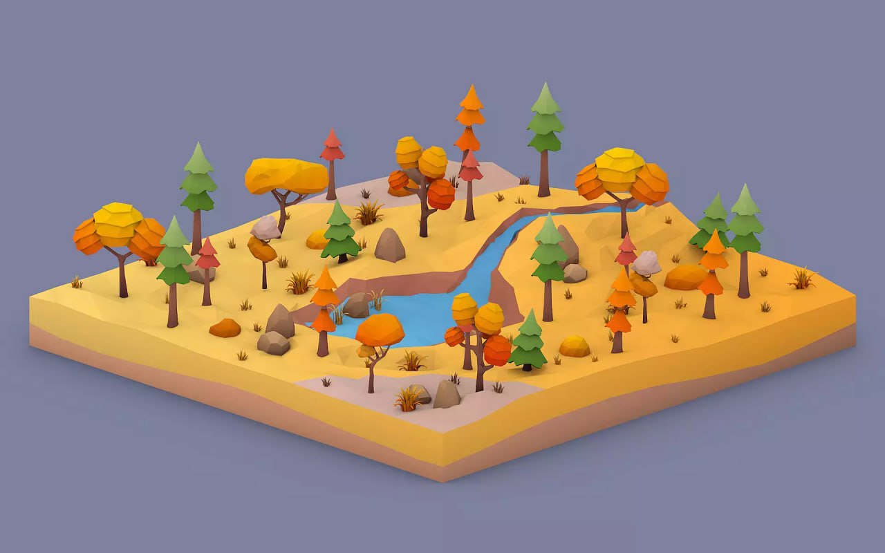 Low Poly Autumn Locations Pack📱 - изображение 3
