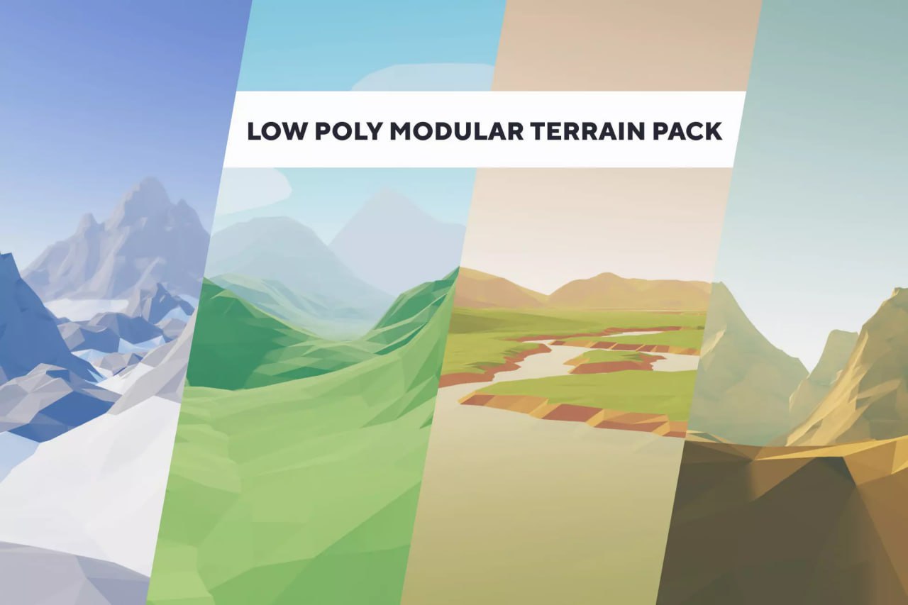 Low Poly Modular Terrain Pack📱