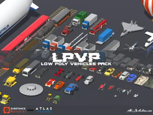 Low Polygon Vehicles Pack📱