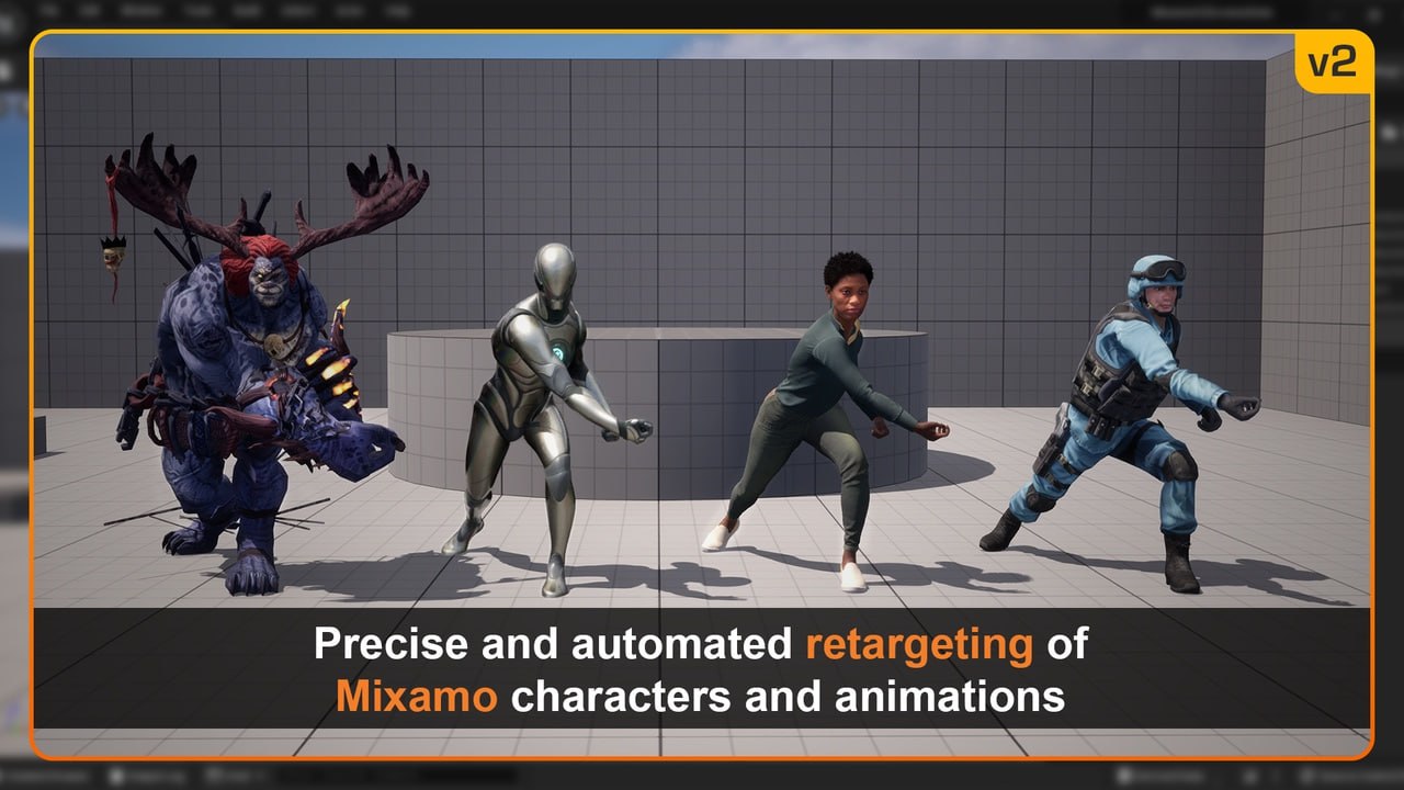 Mixamo Animation Retargeting 2 - Unreal Engine📱