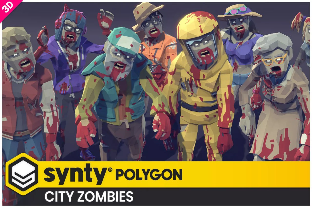POLYGON City Zombies - Low Poly 3D Art by Synty📱