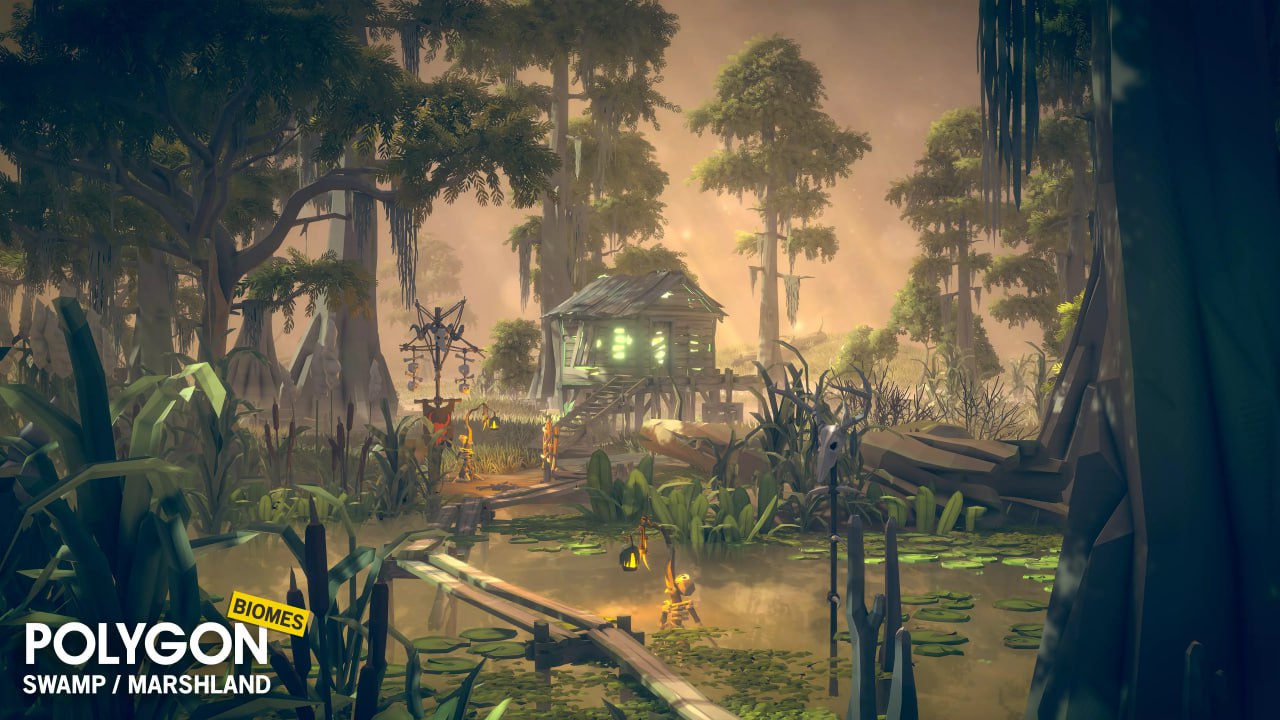 POLYGON Swamp Marshland - Nature Biomes - Low Poly 3D Art by Synty📱 - изображение 3