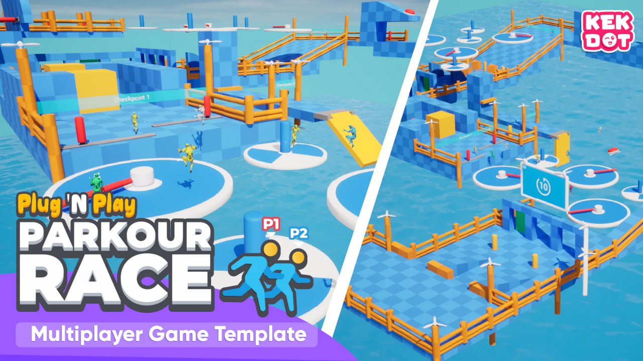 Parkour Race - Multiplayer Blueprint Game Template - Platformer - By Kekdot📱