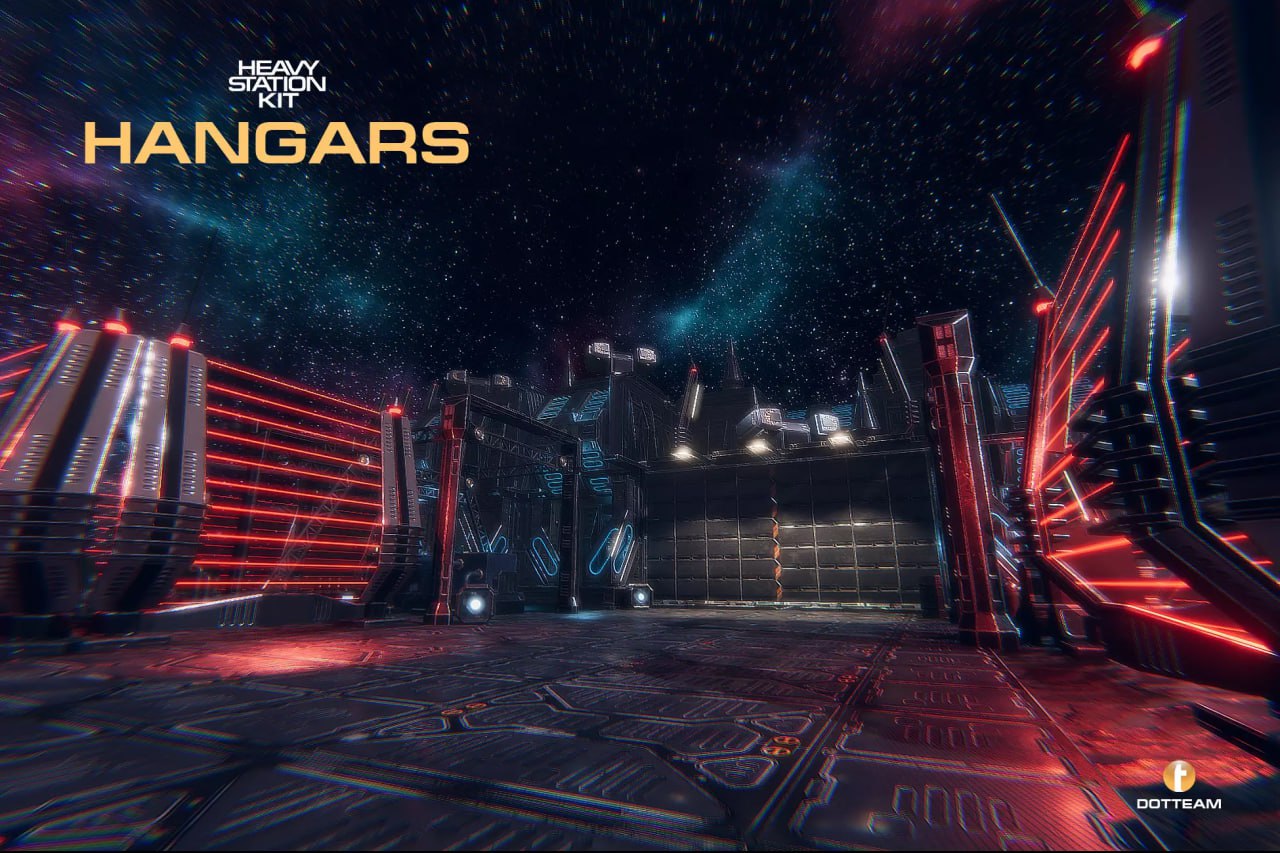 Sci-Fi Heavy Station Kit hangars📱