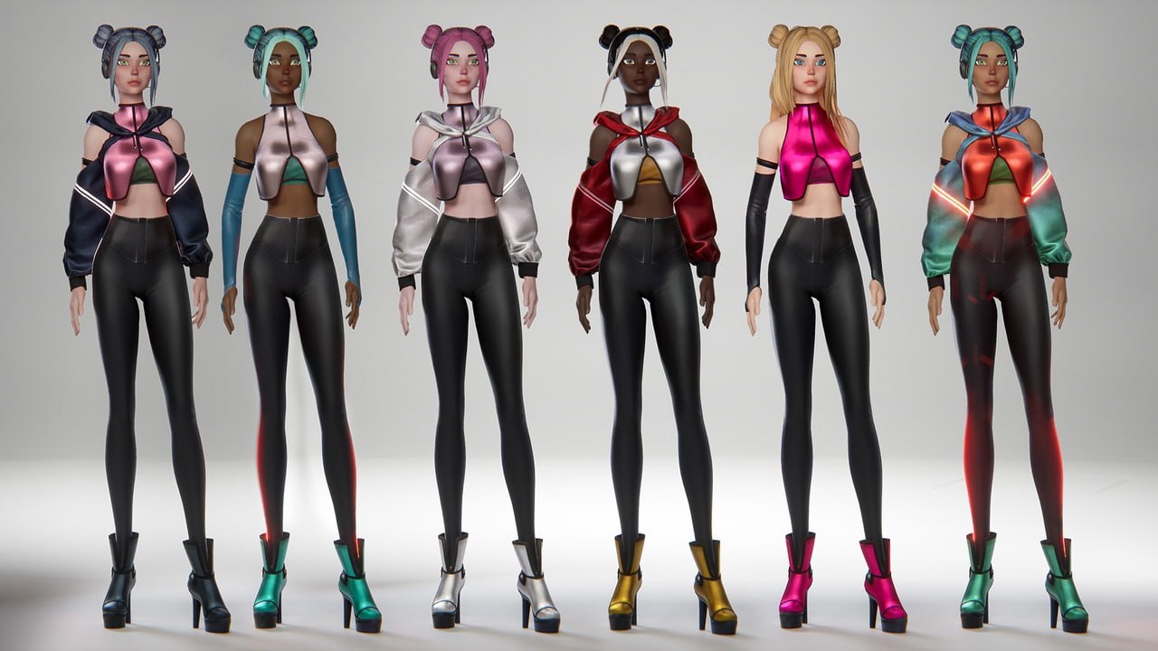 Streamer girl. Sci-fi stylized toon webcam performer📱 - изображение 3